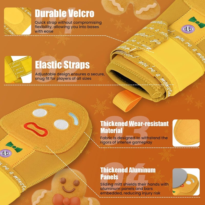RVRAYS Baseball Sliding Mitt - Sliding Mitt for Youth - Drippy Drip Accessory Gingerbread Man, Coco, Scary HaHa - Softball - Image 2